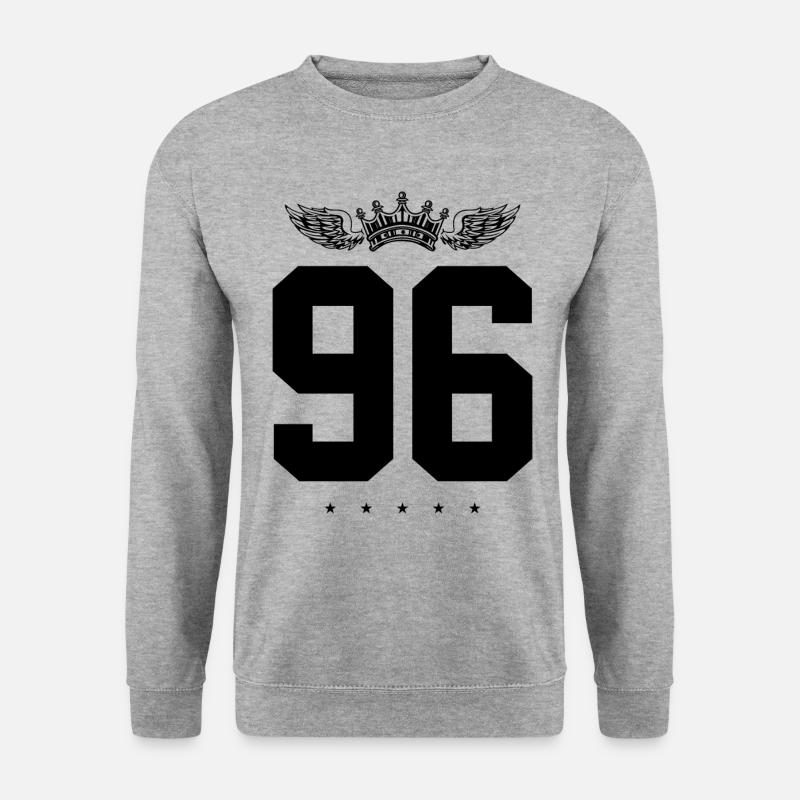 96 Zahl Krone - Unisex Pullover - Weißgrau meliert