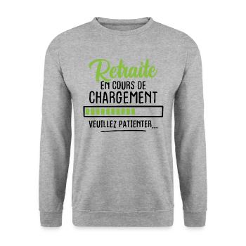 Retraite en cours de chargement veuillez patienter - Sweat-shirt Unisexe - gris chiné - Devant - Alina (178cm) & Michal (187cm)