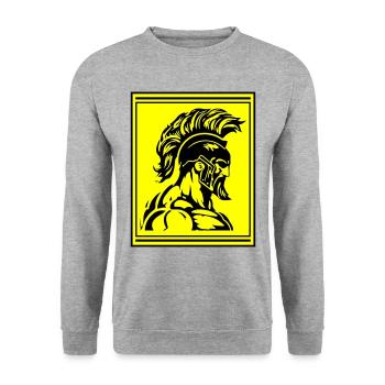 Spartan Warrior Gladiator Muscles - Unisex Sweatshirt - salt & pepper - Front - Alina (178cm) & Michal (187cm)