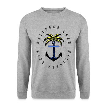 Mallorca Crew Anker Palme - Unisex Pullover - Weißgrau meliert - Vorne - Alina (178cm) & Michal (187cm)
