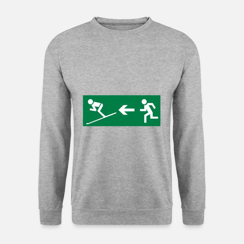 Ski - Unisex Pullover - Weißgrau meliert
