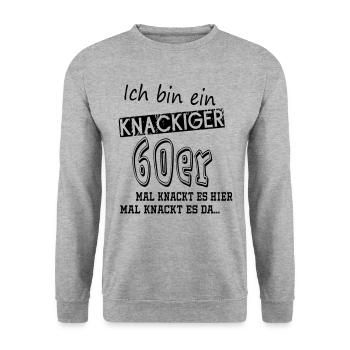 60 years - Unisex Sweatshirt - salt & pepper - Front - Alina (178cm) & Michal (187cm)