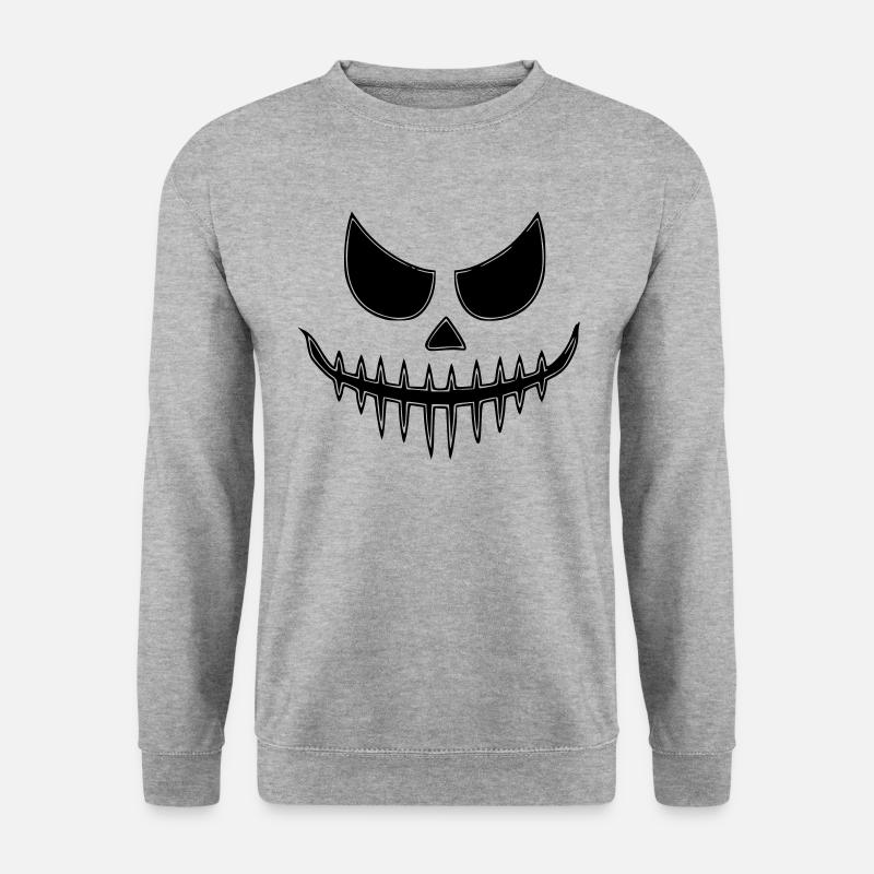 Monster Face - Unisex Pullover - Weißgrau meliert