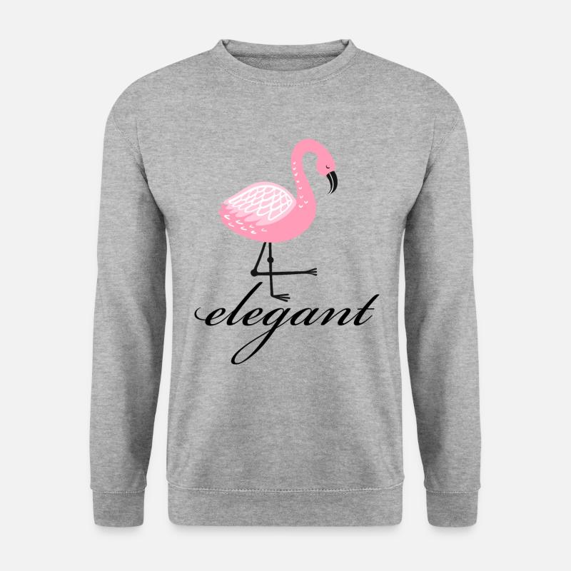 Flamingo elegant - Unisex Pullover - Weißgrau meliert