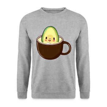 L’avocat baigne dans le café - Sweat-shirt Unisexe - gris chiné - Devant - Alina (178cm) & Michal (187cm)