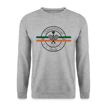 Championnats de Tennis Paris - Sweat-shirt Unisexe - gris chiné - Devant - Alina (178cm) & Michal (187cm)