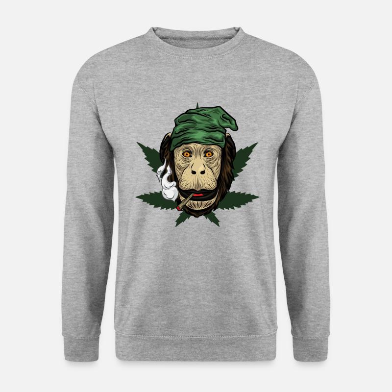 Kiffender Monkey With Joint - Unisex Sweatshirt - salt & pepper