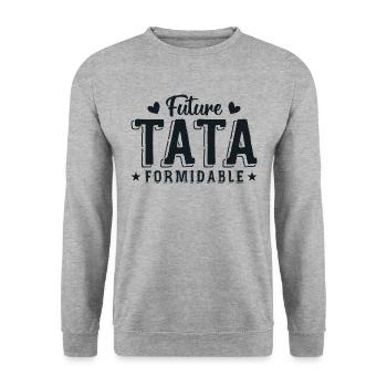Future Tata Formidable - Sweat-shirt Unisexe - gris chiné - Devant - Alina (178cm) & Michal (187cm)