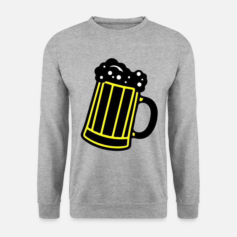 Bierkrug Bier Symbol Prost - Unisex Pullover - Weißgrau meliert