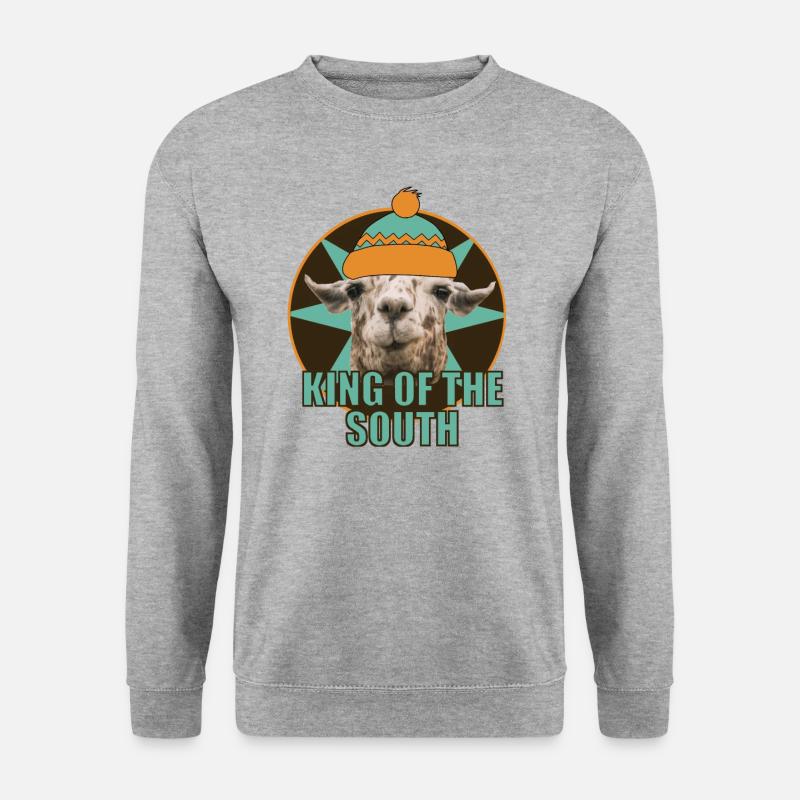 King of The South - Lustig - Kamel - Unisex Pullover - Weißgrau meliert