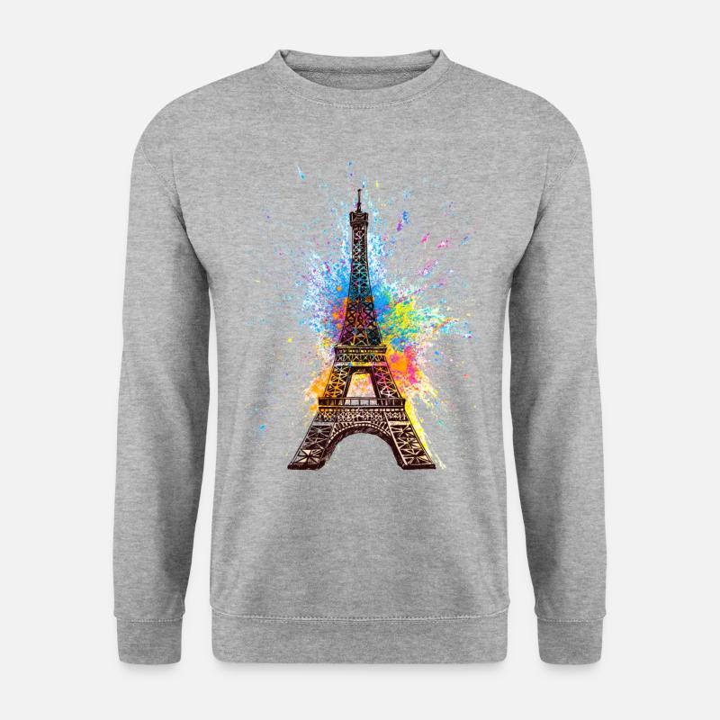 Paris Eiffelturm Frankreich France Tour Eiffel - Unisex Pullover - Weißgrau meliert