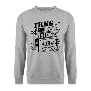 TKKG Fan Inside Kassette Hörspiel Schwarz - Unisex Pullover - Weißgrau meliert - Vorne - Alina (178cm) & Michal (187cm)