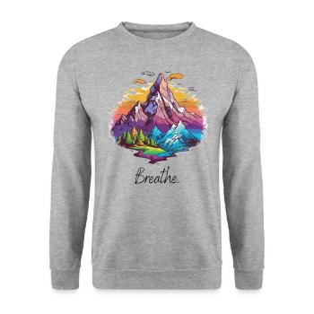 Atme - Unisex Sweatshirt - salt & pepper - Front - Alina (178cm) & Michal (187cm)