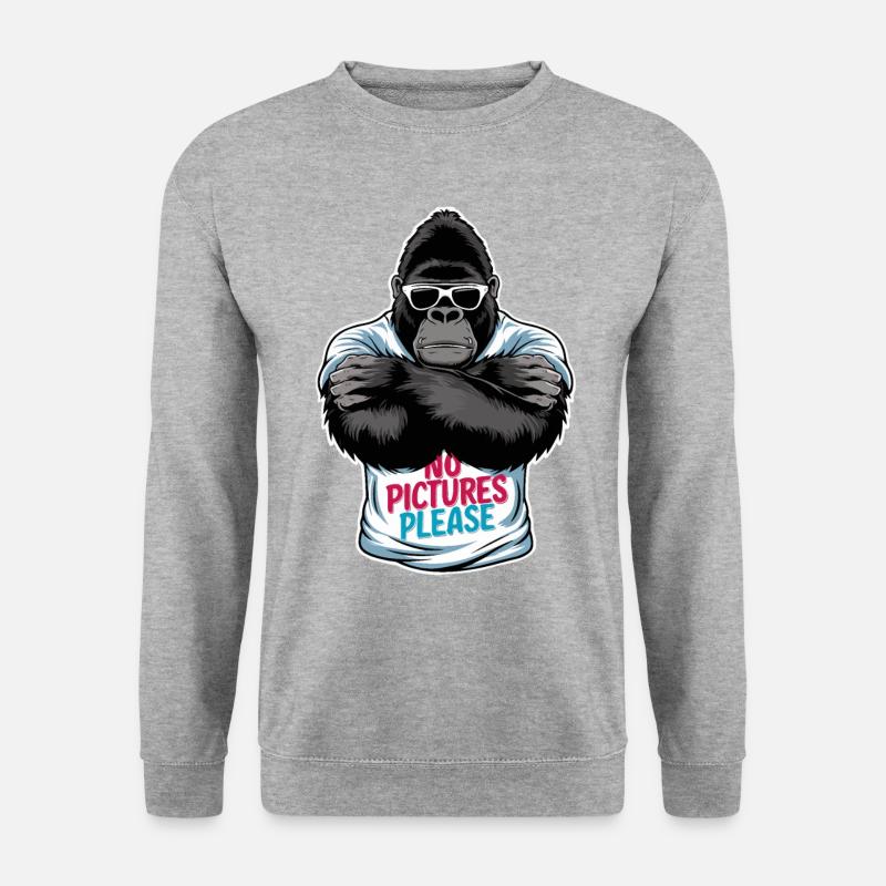 Keine Bilder bitte - Unisex Pullover - Weißgrau meliert