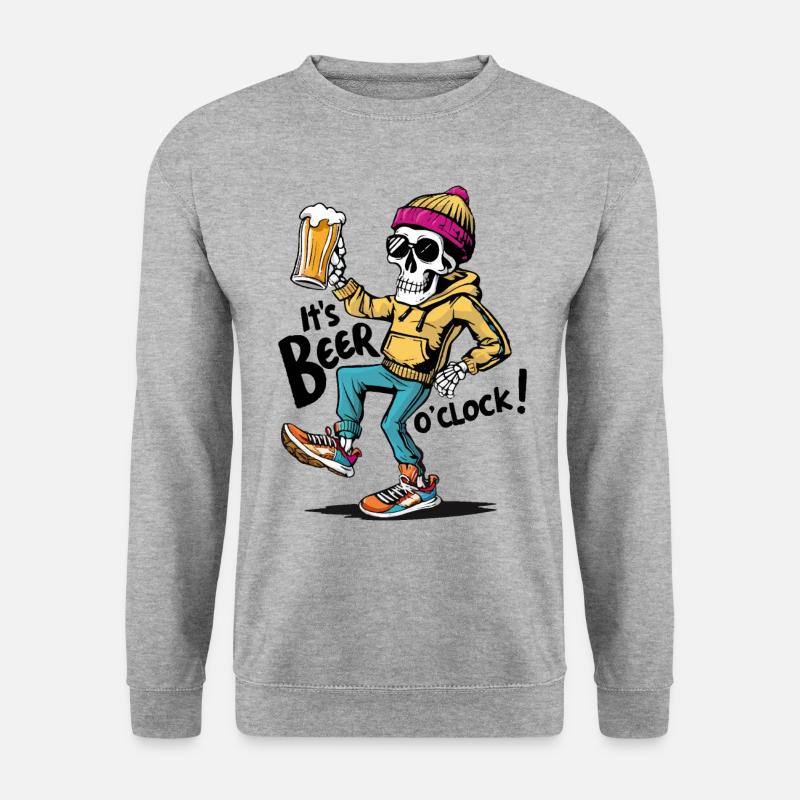 It's beer o'clock Funny Skeleton - Unisex Sweatshirt - salt & pepper