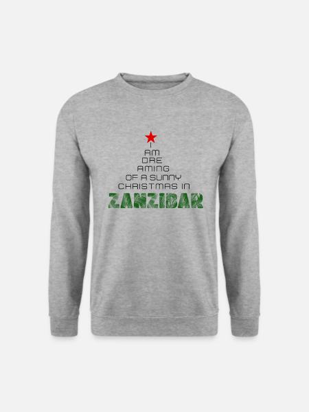 Christmas Weihnachten in Zanzibar, Tanzania - Unisex Pullover - Weißgrau meliert