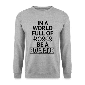 Weed / Cannabis - Unisex Sweatshirt - salt & pepper - Front - Alina (178cm) & Michal (187cm)