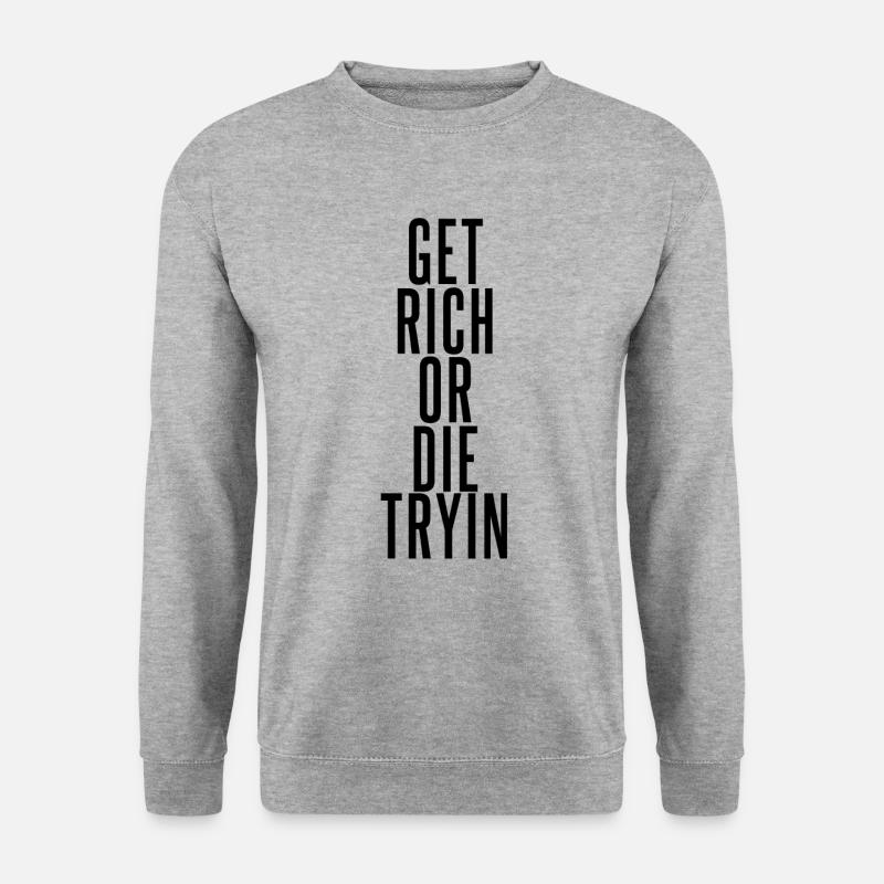 Get Rich - Unisex Pullover - Weißgrau meliert