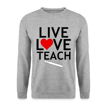 Lehrerin - Unisex Pullover - Weißgrau meliert - Vorne - Alina (178cm) & Michal (187cm)