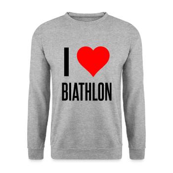 J'aime le biathlon - Sweat-shirt Unisexe - gris chiné - Devant - Alina (178cm) & Michal (187cm)
