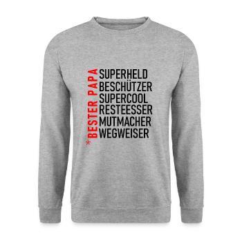 Meilleur papa - Sweat-shirt Unisexe - gris chiné - Devant - Alina (178cm) & Michal (187cm)