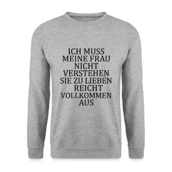 Ich liebe meine Frau - Unisex Pullover - Weißgrau meliert - Vorne - Alina (178cm) & Michal (187cm)