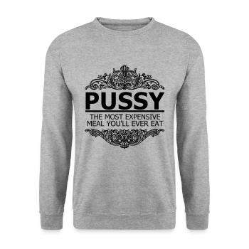 Vagin: le plus cher que vous ayez jamais mangé. - Sweat-shirt Unisexe - gris chiné - Devant - Alina (178cm) & Michal (187cm)