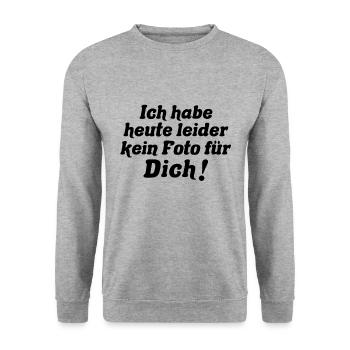 Ich habe leider kein Foto für dich - Unisex Pullover - Weißgrau meliert - Vorne - Alina (178cm) & Michal (187cm)