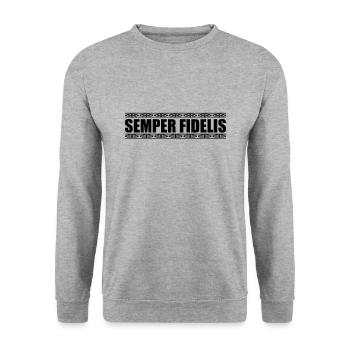 Semper Fidelis - Sweat-shirt Unisexe - gris chiné - Devant - Alina (178cm) & Michal (187cm)