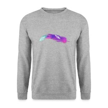 Purple feather in a modern design - Unisex Sweatshirt - salt & pepper - Front - Alina (178cm) & Michal (187cm)