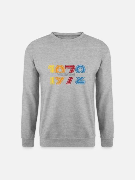 Vintage 1972 Männer Frauen - Unisex Pullover - Weißgrau meliert