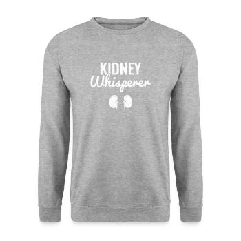 Nierenflüsterer Dialyse Krankenschwester Niere - Unisex Pullover - Weißgrau meliert - Vorne - Alina (178cm) & Michal (187cm)
