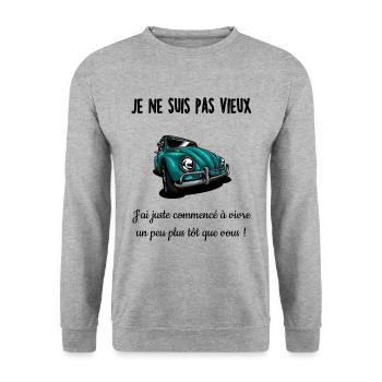 Je ne suis pas vieux - Sweat-shirt Unisexe - gris chiné - Devant - Alina (178cm) & Michal (187cm)