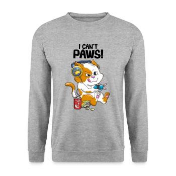 Funny Cat Gaming Kids Boys Gamer Video Games & - Unisex Sweatshirt - salt & pepper - Front - Alina (178cm) & Michal (187cm)