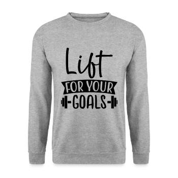 Lift pour vos objectifs - Citation fitness - Sweat-shirt Unisexe - gris chiné - Devant - Alina (178cm) & Michal (187cm)
