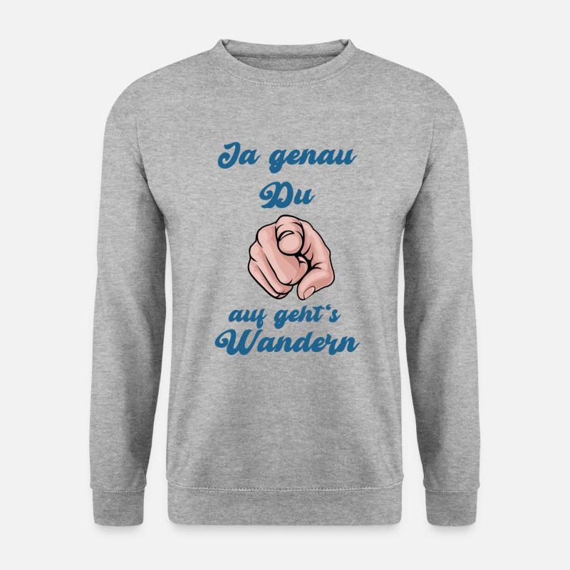 Auf geht's wandern lustiger Spruch für Wanderer - Unisex Pullover - Weißgrau meliert