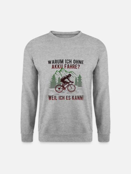 Fahrradfahren ohne Akku Radsport Rennrad - Unisex Pullover - Weißgrau meliert