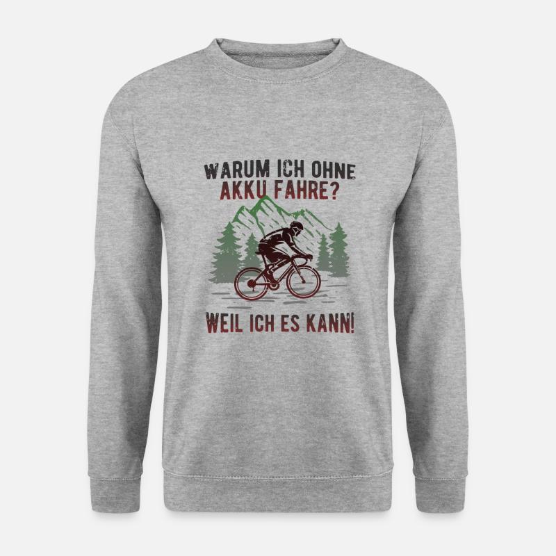 Fahrradfahren ohne Akku Radsport Rennrad - Unisex Pullover - Weißgrau meliert