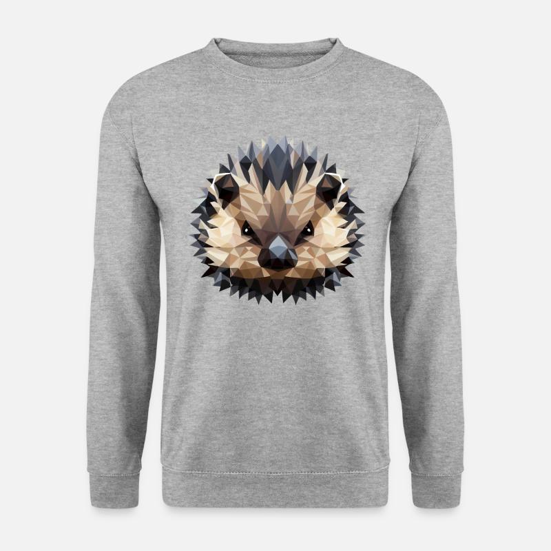 Polygon Igel Design - Unisex Pullover - Weißgrau meliert