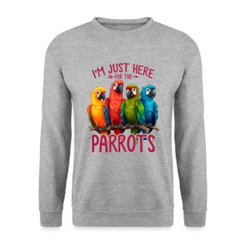 Parrot Quaker Parrot Parakeet Enthusiasts Birds - Unisex Sweatshirt - salt & pepper - Front - Alina (178cm) & Michal (187cm)
