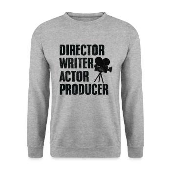 Regisseur Drehbuch Schauspieler Produzent Kamera - Unisex Pullover - Weißgrau meliert - Vorne - Alina (178cm) & Michal (187cm)