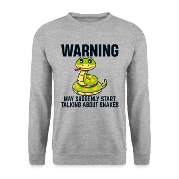 Drôle Serpent Reptile Herpétologie Serpent Serpent - Sweat-shirt Unisexe - gris chiné - Devant - Alina (178cm) & Michal (187cm)