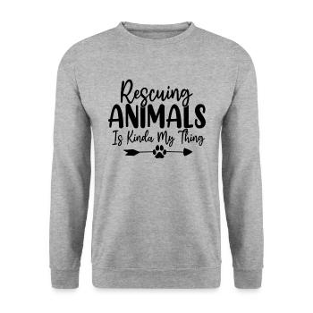 Rescuing Animals Is Kinda My Thing Foster Animal - Unisex Sweatshirt - salt & pepper - Front - Alina (178cm) & Michal (187cm)