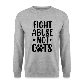 Bekämpfen Sie Missbrauch, nicht Katzen, retten Sie Tiere, Miau, Katzen - Unisex Pullover - Weißgrau meliert - Vorne - Alina (178cm) & Michal (187cm)