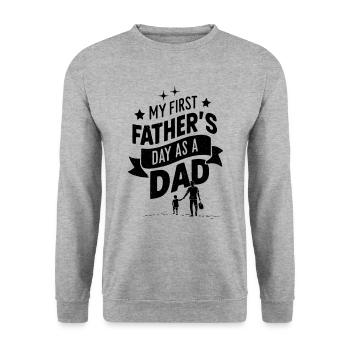 My First Fathers Day Baby Announcement Dad - Unisex Sweatshirt - salt & pepper - Front - Alina (178cm) & Michal (187cm)