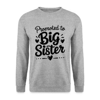 Promoted to Big Sister Funny Sibling Baby - Unisex Sweatshirt - salt & pepper - Front - Alina (178cm) & Michal (187cm)