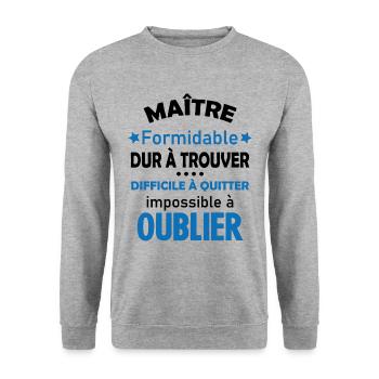 Maître formidable idée cadeau maître d'école - Sweat-shirt Unisexe - gris chiné - Devant - Alina (178cm) & Michal (187cm)