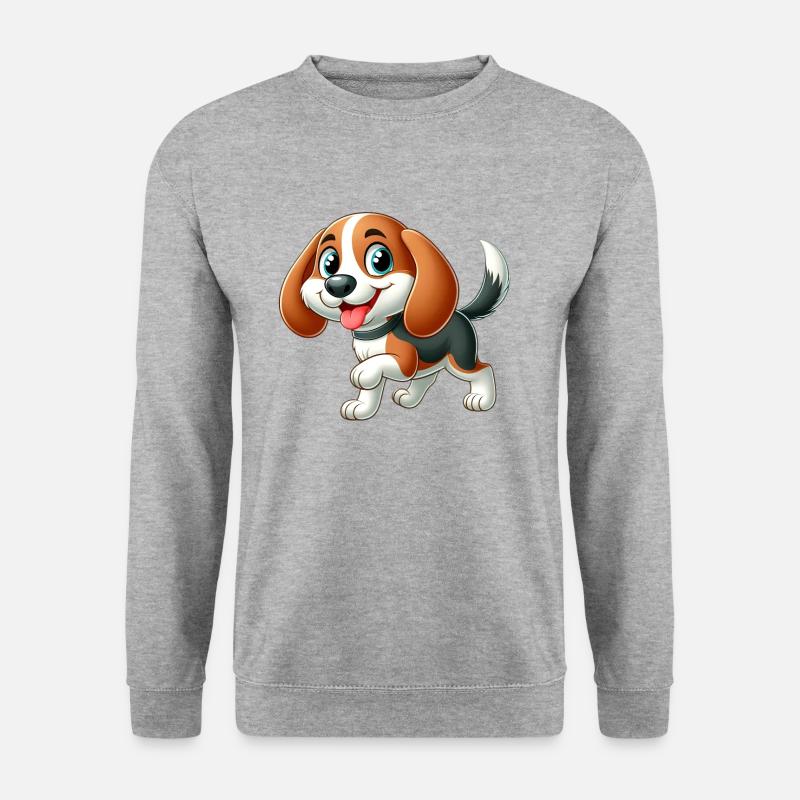 Beagle 8 - Unisex Pullover - Weißgrau meliert