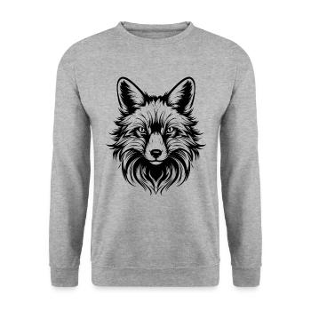 Fuchs - Unisex Pullover - Weißgrau meliert - Vorne - Alina (178cm) & Michal (187cm)