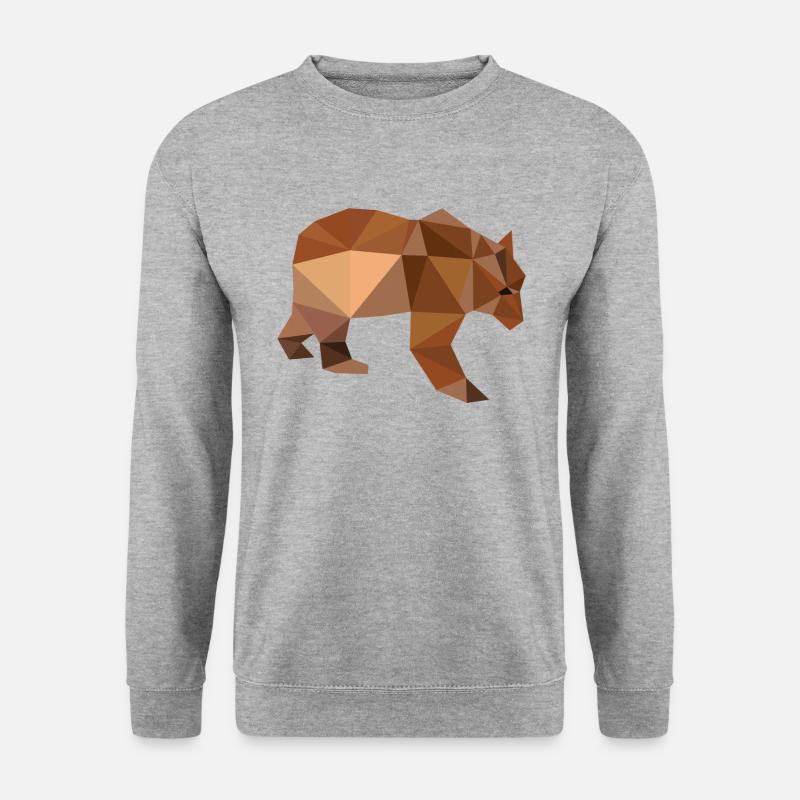 Bär - Unisex Pullover - Weißgrau meliert
